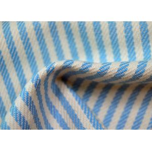China Yarn Dyed Cotton Fabric / Blue And White Striped Fabric Custom Made Color supplier