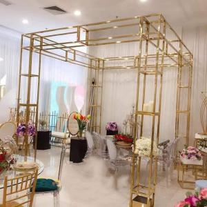 Wholesale luxury golden stainless steel chuppah wedding furniture for event