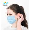 YIHE 3 Ply 14.5*9.5cm Blue White Disposable Face Mask , Nursing Surgical Flat
