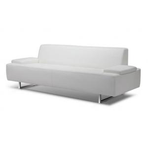 Simple Design Contemporary Leather Sofa Metal Leg With 3 Seater , 18'' Seat Height