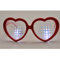 China Heart Frame Clear Diffraction Glasses Red Heart Frame For Party Wedding Music Festival Use on sale