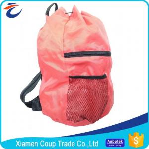 China Simple Design Coloured Drawstring Bags / Customized School Bags With Rain Cover supplier