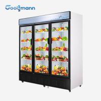 China 1587L Glass Beverage Fridge Self Closing Double Layer Tempered Door Front Cooler on sale