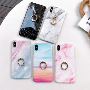 Iphone Xs Max marble case with iRing, Iphone Xs Max protective TPU case, Iphone Xs Max accessories, Iphone XR case