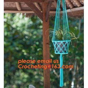 Wholesale Promotional Garden 4 sets Plant Hanger Macrame Jute 4 Legs 48 Inch with Beads, Best Recommended