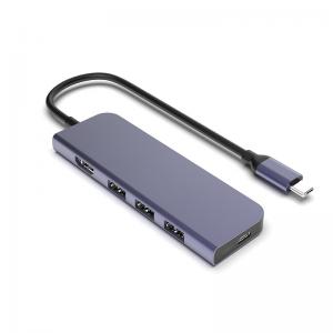 Compact 5 Port Powered USB Hub HDMI PD USB 3.0 for MacBook USB C Laptops