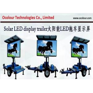 China Industry Leading Solar Powered Mobile LED Billboard , LED Traffic Road Sign VMS Trailer supplier