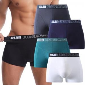 Breathable Mid Rise Plus Size Boxers Underwear Bamboo Mens Underwear Boxer Briefs