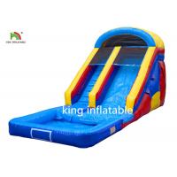 China Blue 10 Steps Inflatable Water Slide 8*3M PVC Tarpaulin Double Stitching on sale