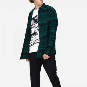 China New Collection Long Sleeve Plaid Oversozed Shirts for Men supplier