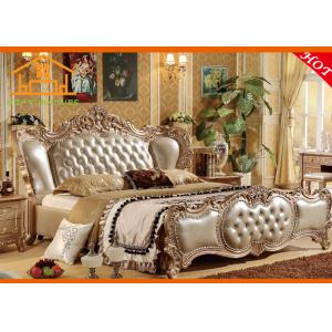 high quality antique Villa golden luxury French baroque adults indonesian bedroom furniture