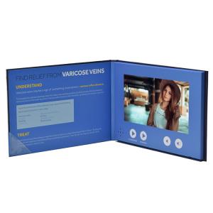 Bespoke design 7 inch video greeting card,LCD video in print brochure