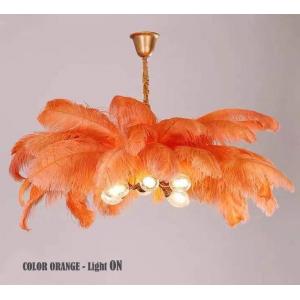 China G9 Light Source Hanging OEM Ostrich Feather Ceiling Pendant supplier