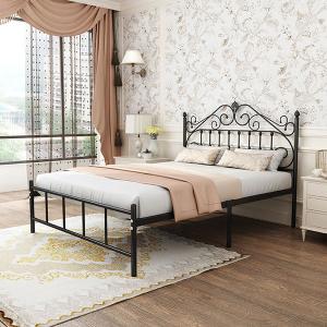 China School Iso14001 Iso18001 Wrought Iron Queen Platform Bed supplier