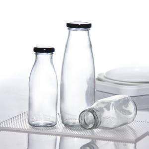 OEM 1000ml 2 Litre Glass Milk Bottles Jug Food Grade Round Shape