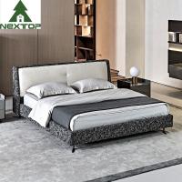 China Villa Upscale Bedroom Sets Home Modern Simple Fabric Upholstered Bed on sale
