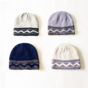 China New production  Wholesale striped wave pattern winter knitted beanie hats cap for teenagers boys supplier