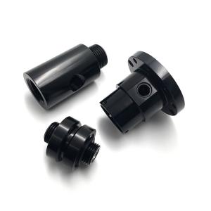 China ODM CNC Turned Parts Aluminum Alloy Parts With Thread And Black Anodizing wholesale