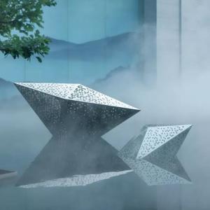 Polygon Metal Abstract Contemporary Sculpture Outdoor Decorative For Garden