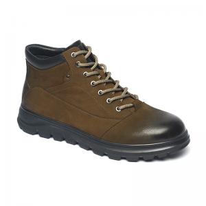 China Tan Lace-up Anti Skid Mens Leather Ankle Casual Boots supplier