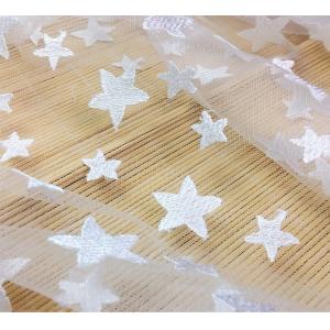 Pentagram Qmilch  embroidered Lace Fabric , star lace fabric,Cotton Lace, Polyester Lace Fabric