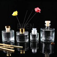 China Screw Cap Round Glass Aroma Diffuser Bottle , 100ml Reed Diffuser Bottle on sale