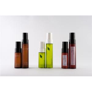 Amber Green Plastic Lotion Custom Cosmetic Bottles Set / Foundation Pump Bottle