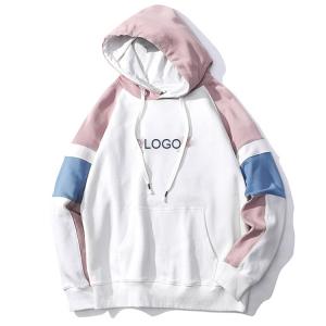 China Blue / Pastel Pink Hoodie Mens , Loose Fit Hoodie Men'S Long Sleeve Customized Logo supplier