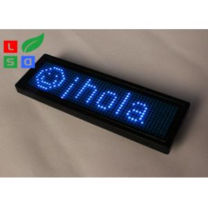 Rechargable Blue Red Yellow Programmable LED Name Badge Sign In Worldwide Languages