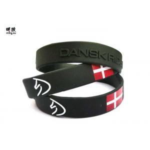 China 3D Embossed Embossed Silicone Bracelets , Engraved Rubber Bracelets Wristband supplier