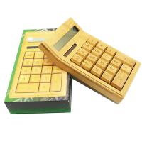 Newest design shiny hot selling natural wholesale bamboo calculator for wholesale