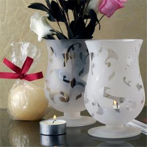 frosting pattern tall glass flower vases