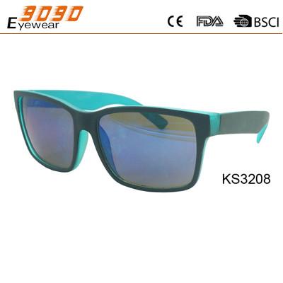 2018 hot sale of rectangle children's Sunglasses, double color ,suitable for