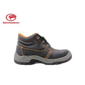 China Double Density PU Outsole Steel Toe Work Shoes With Embossed Leather / Breathable Lining supplier