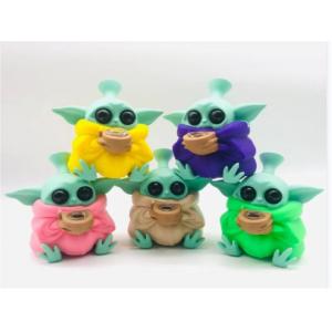 China Baby Yoda Silicone Tobacco Water Pipe Bong Bowls 18mm With Removable Pieces supplier