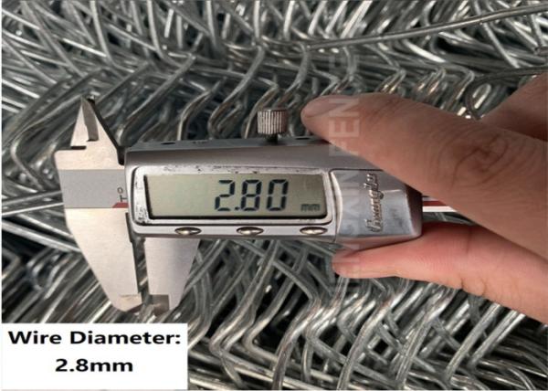 2.8mm Diámetro de diamantes enlace de cadena de cerca de 8 pies de altura galvanizado