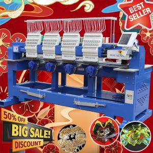 HO1504H 400*450mm computer embroidery machine 15 needles 4 heads t-shirt flat 3d cap embroidery machine for sale with ce
