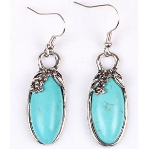 Ethnic Tibetan jewelry, big hair turquoise earrings