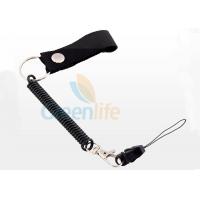 China Multifunctional Coiled Key Lanyard Plastic Black Bungee Elastic Cord For Clipping Key / Phone on sale