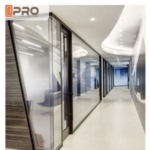 China Transparent Modular Office Partition , Tempered Glass Tall Office Partitions supplier