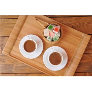 China modern wood serving tray with unique handle wholesale