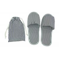 China Portable Disposable Airline Amenity Kit / Foldable Open Toe Slippers With A TC Fabric Pouch on sale