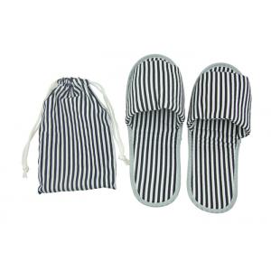 Portable Disposable Airline Amenity Kit / Foldable Open Toe Slippers With A TC Fabric Pouch