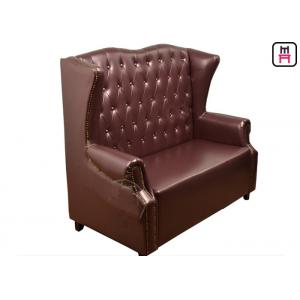High Back Luxury Classical Commercial Booth Seating With Armrest / Button Design