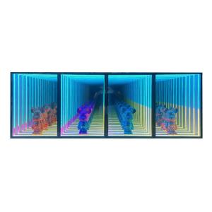 Customized Size Fashion Light Up 3D LED Infinity Mirror Display Case for Trendy Items