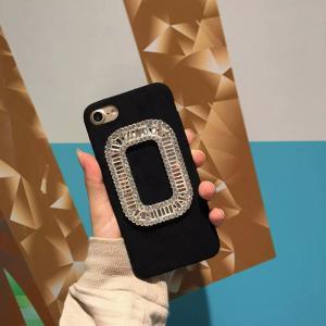 China TPU&Fiber Korea Style Frame Diamond Cell Phone Case Cover For iPhone 7 6s Plus supplier