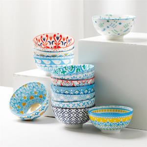 Colorful Soup Ceramic Bowl , Porcelain Bowl Microwave Safe With Custom Logo