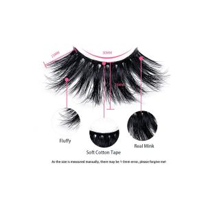 China 60 pçs/conjunto pele de vison natural marca própria cílios de vison grosso 25 mm supplier