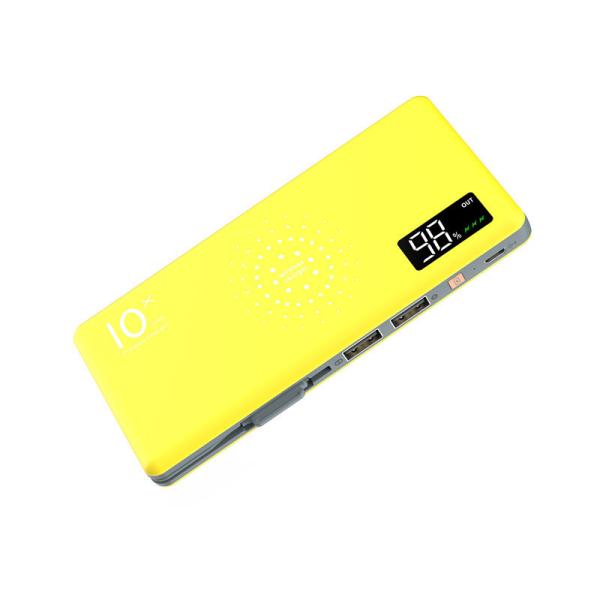 Multi-Functional LED Screen Display Qi Wireless Power Bank 10000mAh with MicroUSB/Lightning/Type-C 3-IN-1 Cable Mobile P