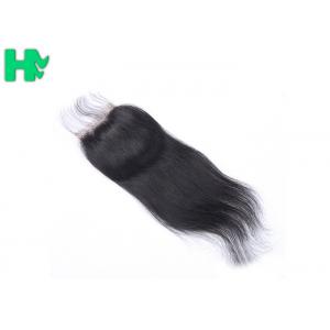 China 8A Grade Brazilian Straight Lace Closure Extensions 4*4 Human Hair Natural Black wholesale